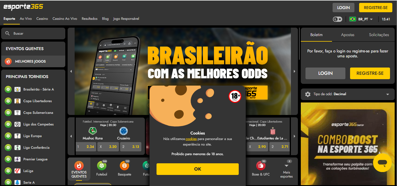 A Esporte 365 oferece aos seus usuários uma experiência inovadora em apostas de quota fixa, em total conformidade com as regulamentações brasileiras